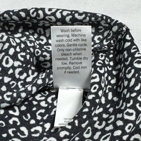 Nine West Camisole Women XXL Black White NWT Animal Print Adjustable Strap Tank - Picture 5 of 8